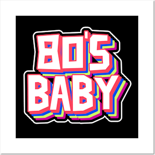 Retro 80s Baby Typography Posters and Art